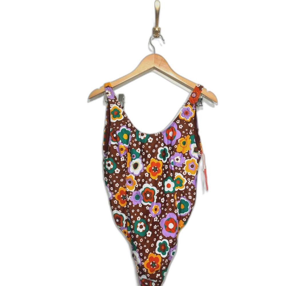 OOKIOH Tangier One Piece swimsuit NWT size XL brown floral maximalist swim